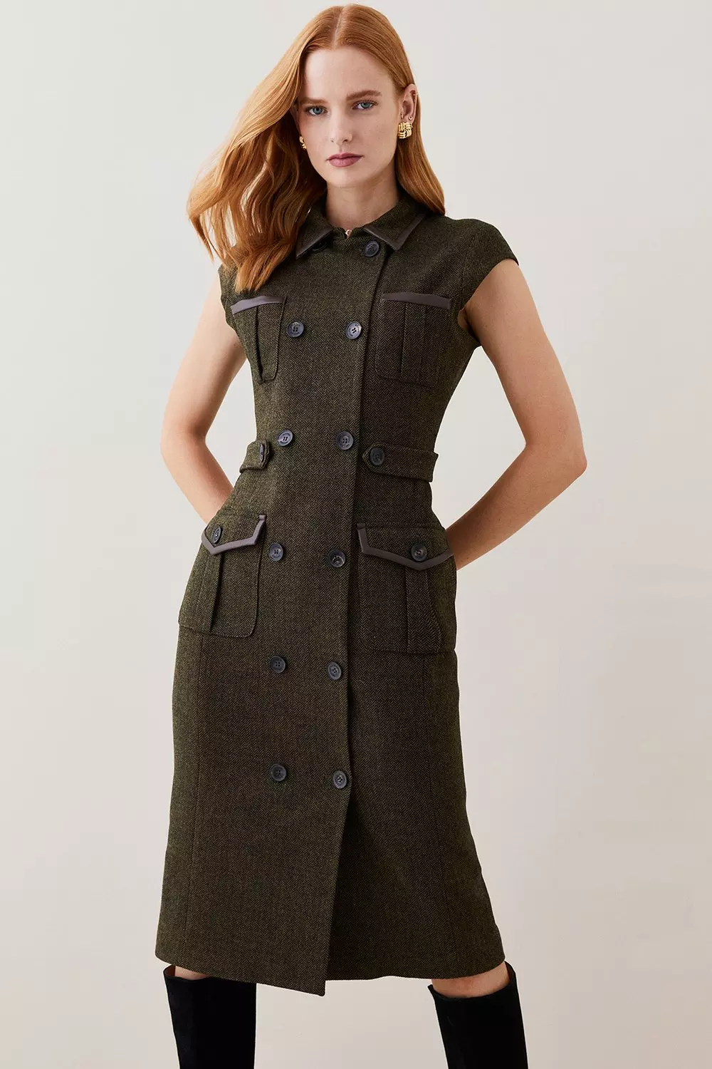 Karen millen tweed dress deals